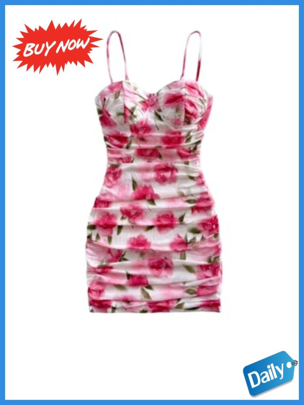 Verdusa Ruched Bodycon Floral Mini Dress Sleeveless Open Back